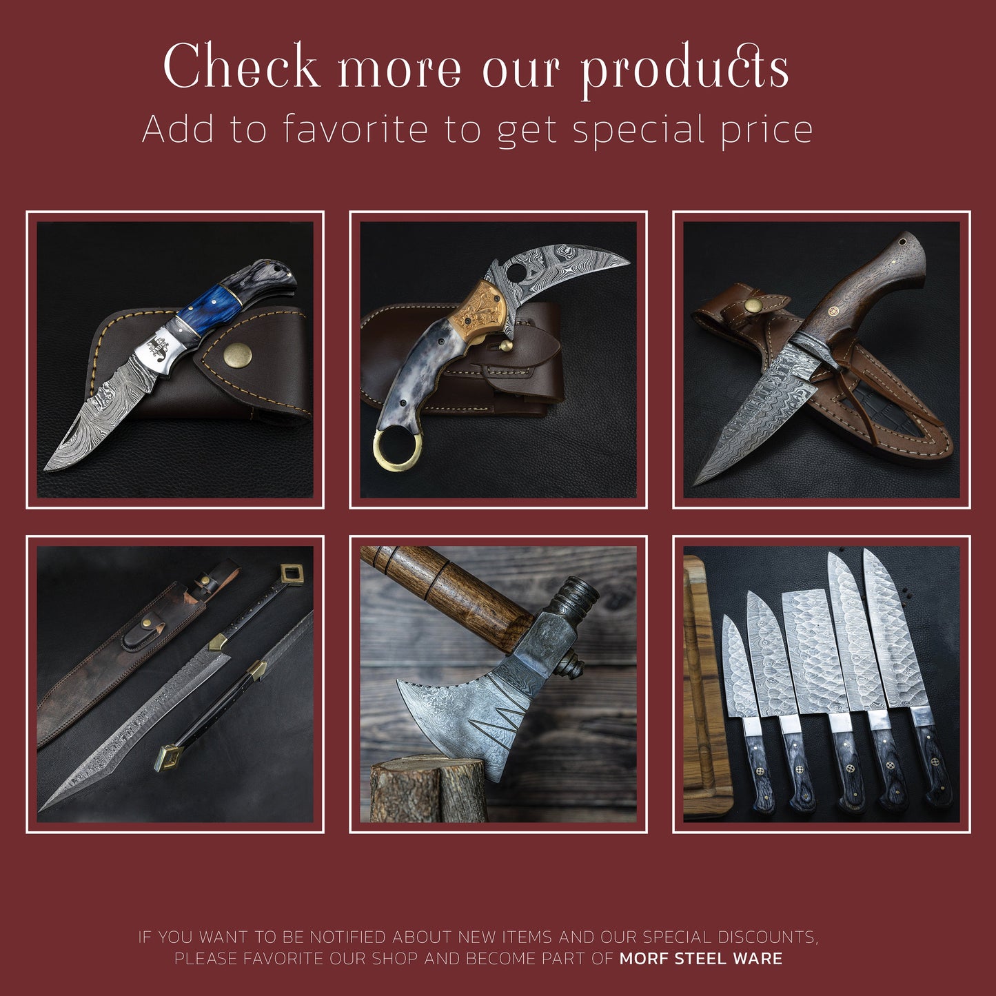 Damascus Folding Knife SET – Custom Collection Damascus Knives Custom Pocket Knife with Leather Sheath, Handmade Gift for Him