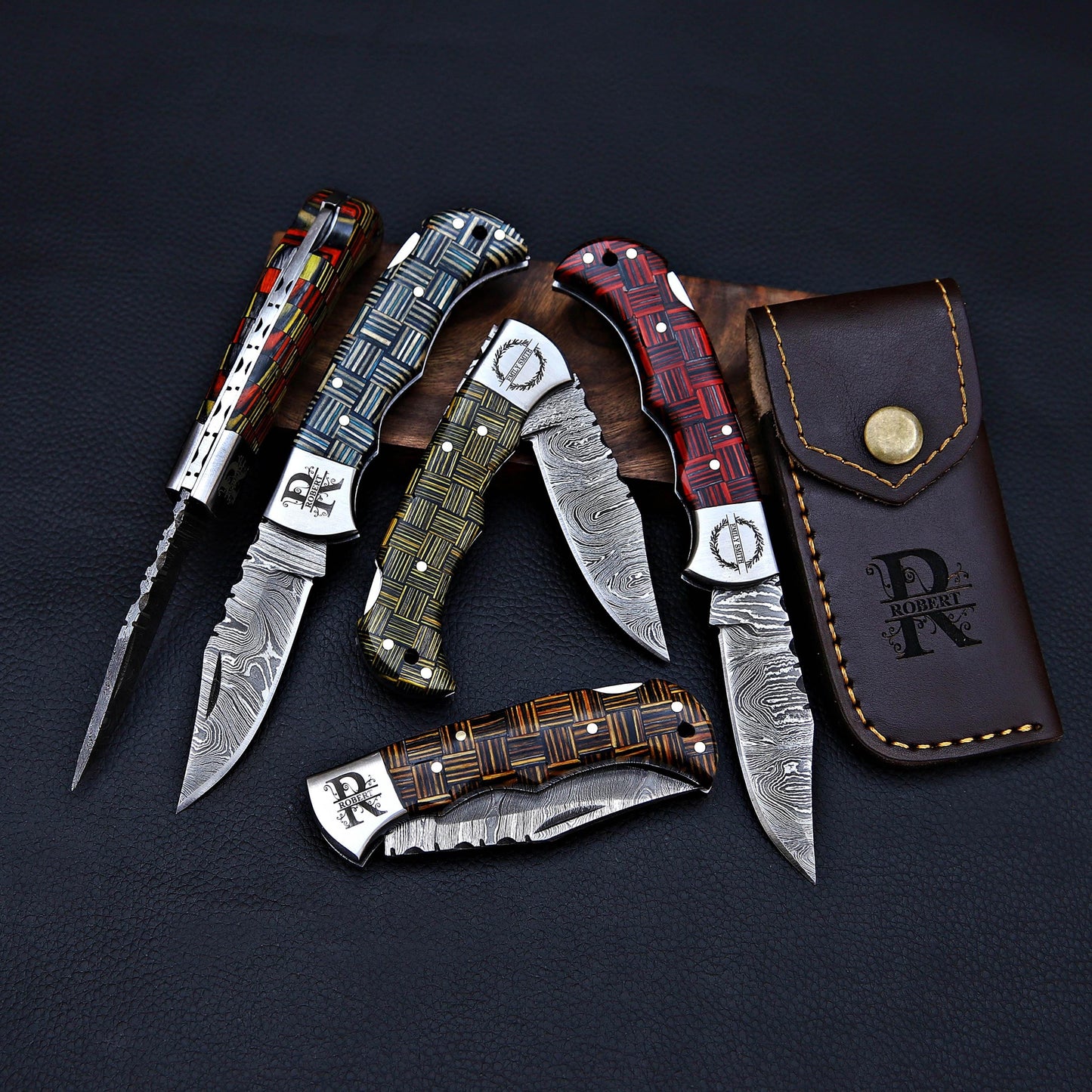 Handmade Damascus Pocket Knife Folding Knife Custom Groomsmen Gift Anniversary Wedding Personalized Gift for Men Fathers day gift for him