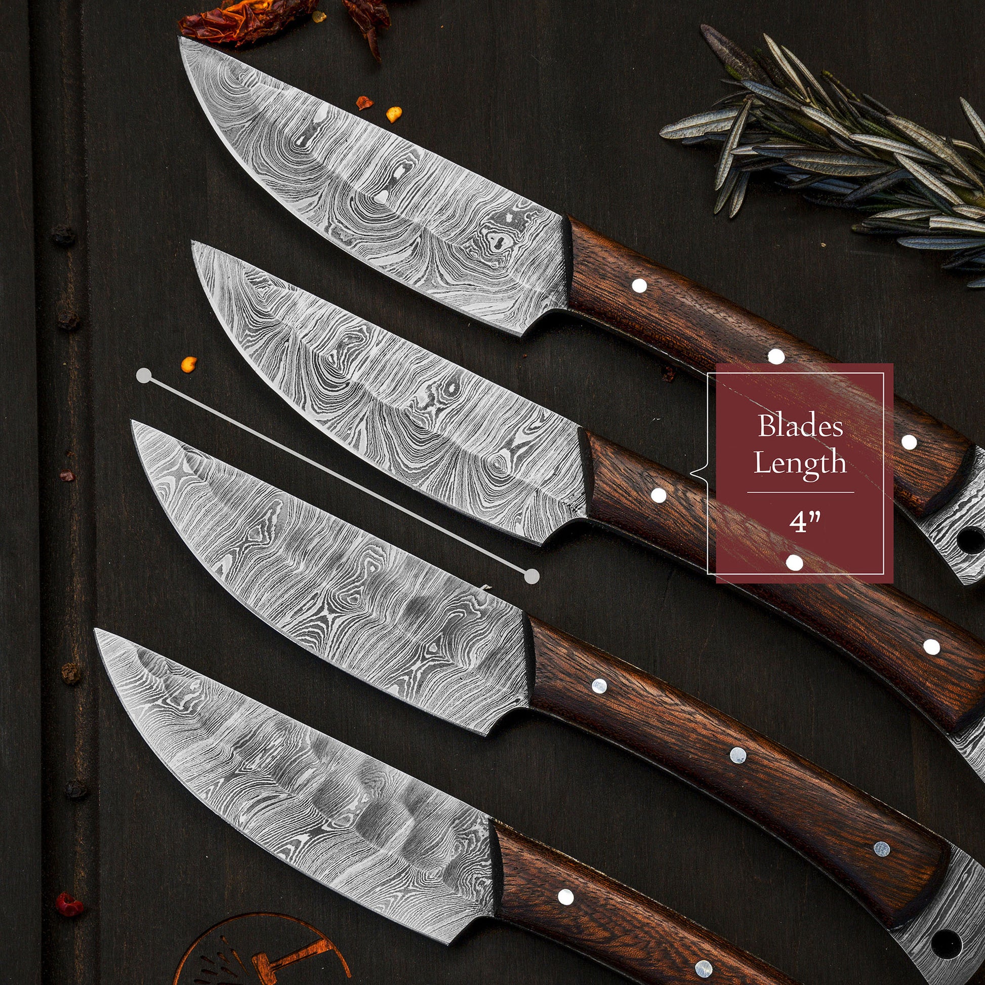 Chef Knife Set Damascus Chef Knife 4 Pc Set Damascus Kitchen