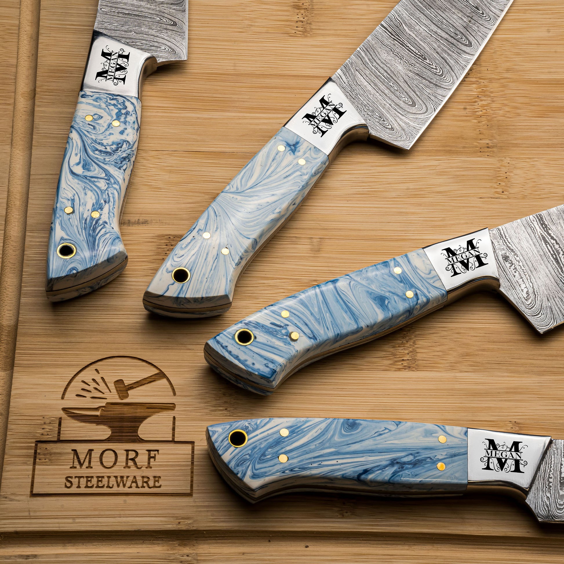 Damascus Steel Chef Knife Kitchen Knife Custom Handmade Gift Knife