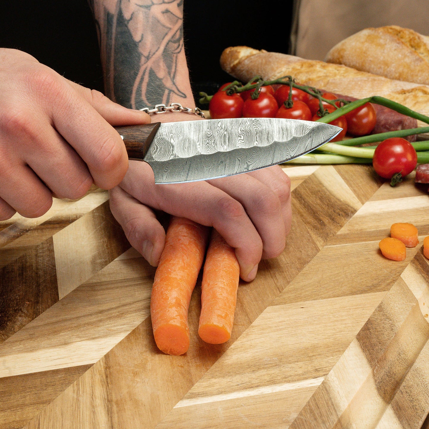 Damascus Chef Knife 4 Pc Set