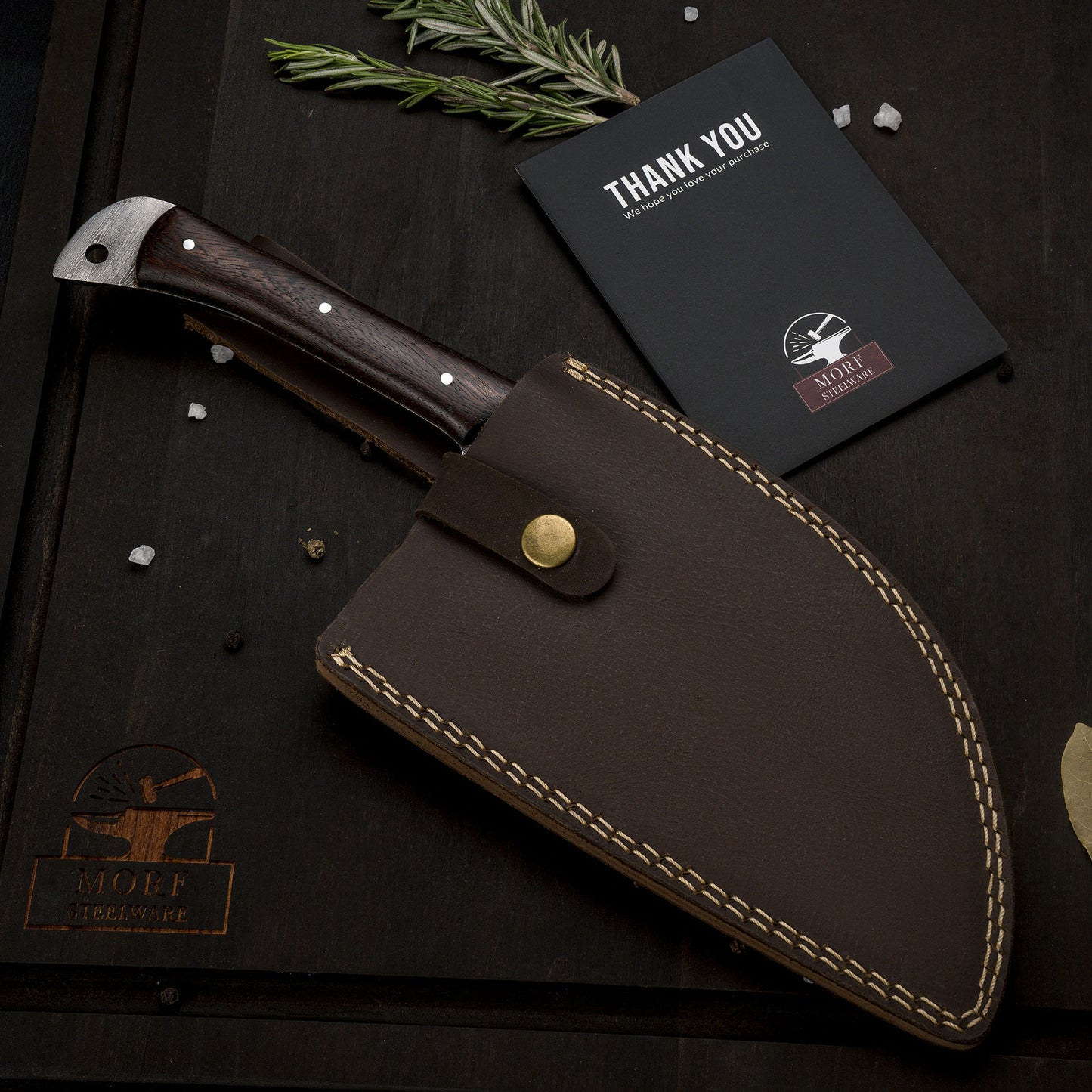 Damascus Serbian Cleaver Knife