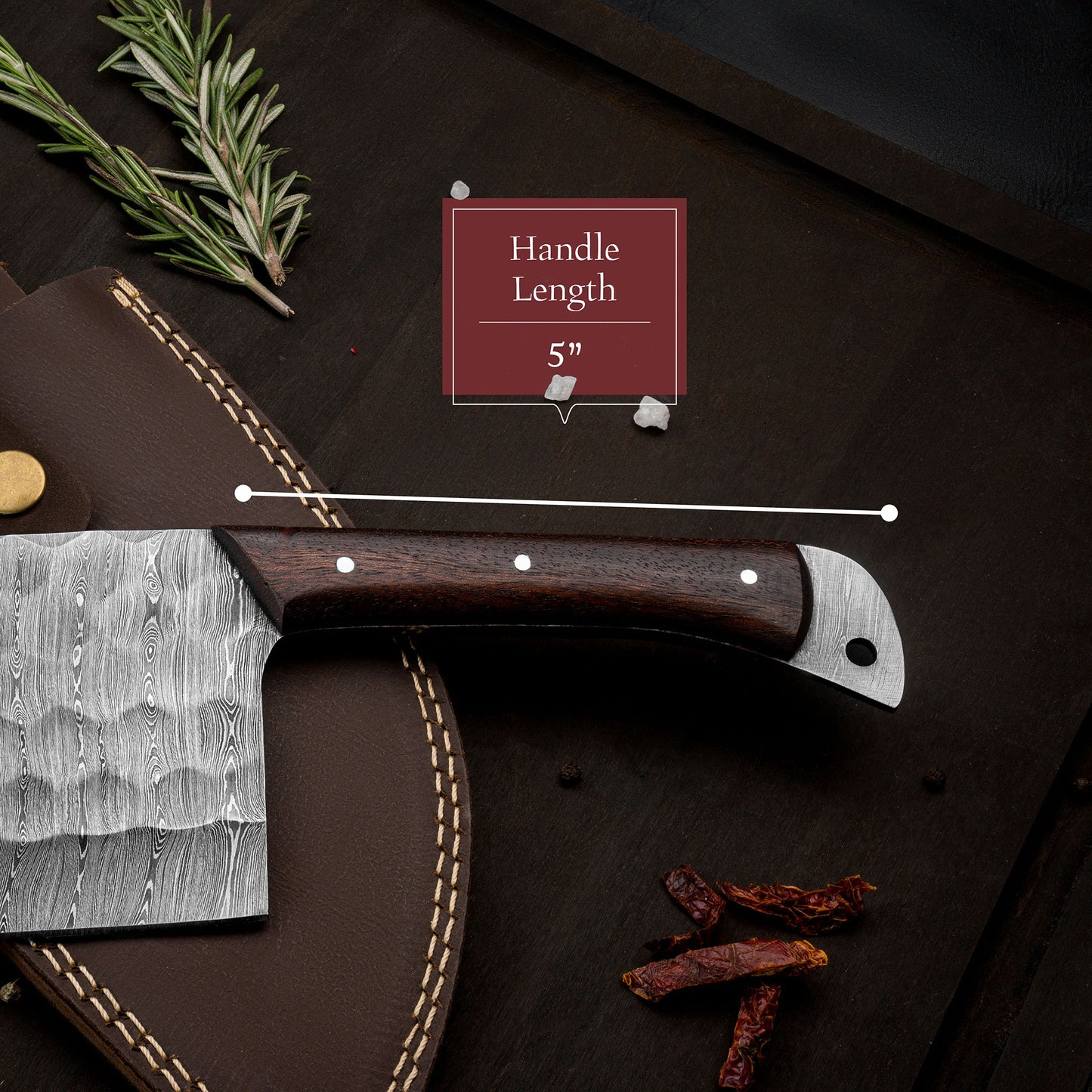 Damascus Serbian Cleaver Knife