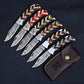 Damascus Pocket Knife Olive Wood Handle Birthday Gift Folding Knife Groomsmen Gift Anniversary Wedding Personalized Fathers day gift