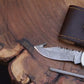 Red Checkered Gut Hook Damascus Knife – Handmade Folding Pocket Knife | Tactical EDC Hunting Knife | Gift for Him with Attitude