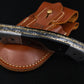 Curved Hand Forged Black Damascus Folding Knife