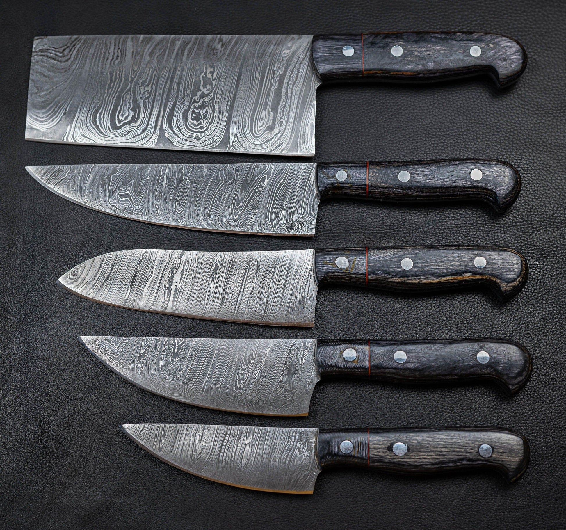 Chef Knife Set, Handmade Damascus Steel Knives, Beautiful Gift for
