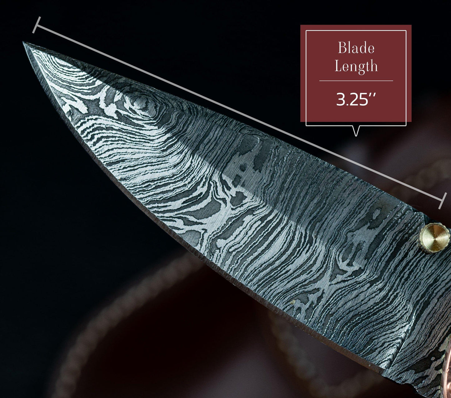 7.5" Hand Forged Engraved Copper Handle Damascus Fold Knife,Hand Made Damascus Pocket Knife, Damascus Steel Hunting knife, Folding Knife Etsy 