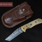 7.1/2'' Hand Forged Real Horn Handle Damascus Fold Knife, White Bone Pocket Knife, Damascus Steel Hunting knife, Hand Forged Damascus Knife Etsy 