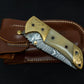 7.1/2'' Hand Forged Real Horn Handle Damascus Fold Knife, White Bone Pocket Knife, Damascus Steel Hunting knife, Hand Forged Damascus Knife Etsy 