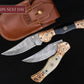 9'' Hand Forged Natural Bone Handle Damascus Fold Knife, Damascus Pocket Knife, Damascus Steel Hunting knife, Hand Forged Damascus Knife Etsy 