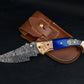 9'' Hand Forged Real Horn Handle Damascus Fold Knife