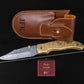 Luxury Hand Forged Damascus Folding Knife, Hand Engraved Brass Handle, Damascus Steel Pocket Hunting knife, Luxury Fold Knife, Gift For DAD Etsy 