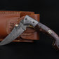 7.5'' Hand Forged Brown Bone Damascus Folding Knife, Hand Made Damascus Pocket Knife, Damascus Steel Hunting Knife, Hunting Damascus Knife Etsy 
