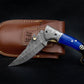 7.5'' Hand Forged Brown Bone Damascus Folding Knife, Hand Made Damascus Pocket Knife, Damascus Steel Hunting Knife, Hunting Damascus Knife Etsy 