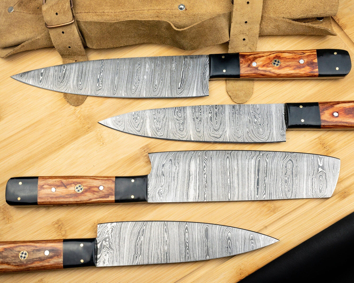 5 pcs Damascus Kitchen Cooking Knives – MORF STEEL