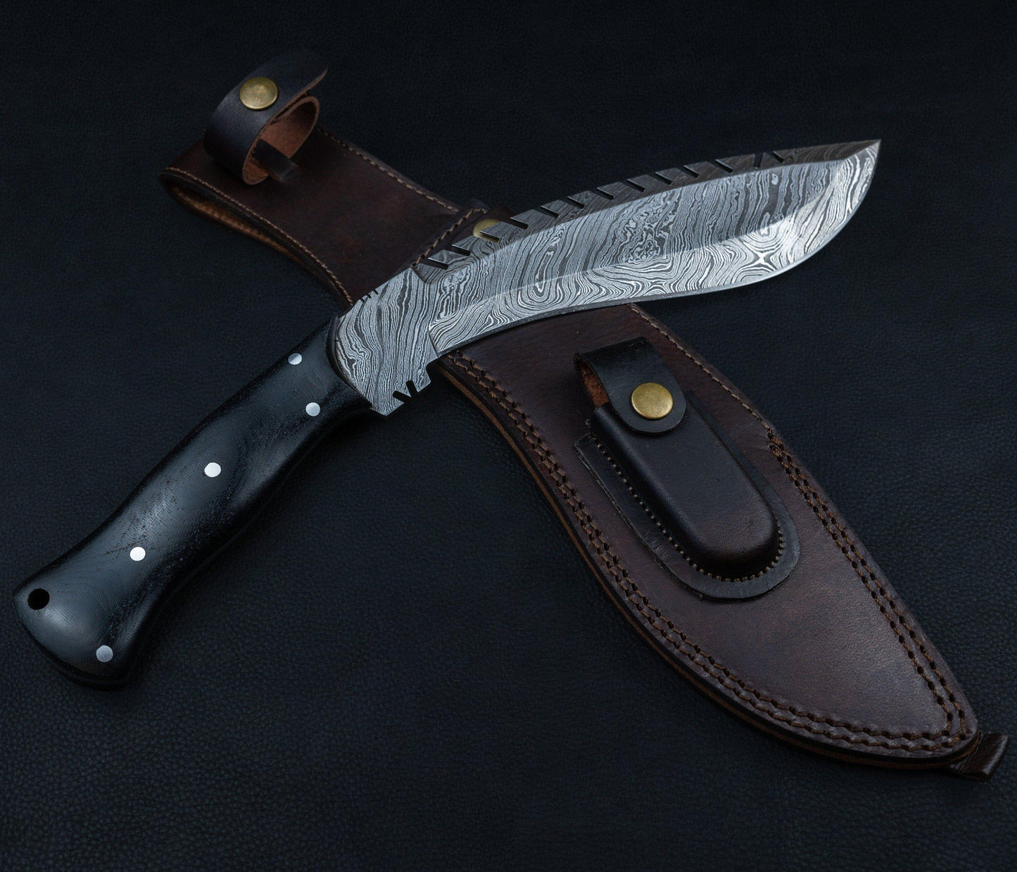 Kukri Knife Hunting knife, Damascus machete knife, Genuine Damascus Fixed blade, Personalized Camping Knife, Gift for him, Hunting 2021 Etsy 