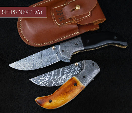 Handmade Damascus Pocket Knife Black Orange Handle Birthday Gift Folding Knife Groomsmen Gift Anniversary Wedding Personalized Gift for Men Etsy 