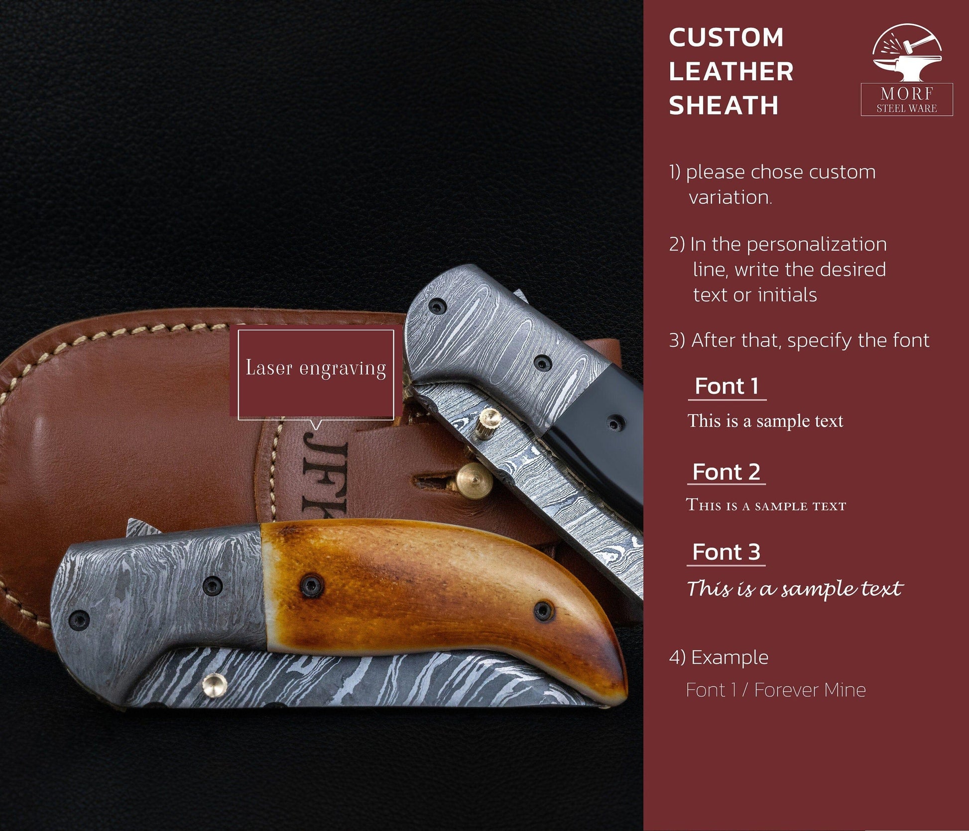 Handmade Damascus Pocket Knife Black Orange Handle Birthday Gift Folding Knife Groomsmen Gift Anniversary Wedding Personalized Gift for Men Etsy 