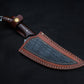 Handmade Japanese Damascus Chief knife Rose Wood Handle, Hand forged Damascus knife Non slip Walnut, Kitchen Skinner Knife, Gift for Dad