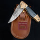 7.5" Hand Forged Damascus Folding Knife,Hand Made Damascus Pocket Knife, Damascus Steel Hunting knife, Black Horn Handle Damascus Fold Knife