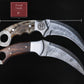 Custom Karambit Damascus Hunting Knife, Hand Forged Damascus Bowie Knife, Damascus Steel Hunting Karambit, Custom Gift For Father, 2022 Gift