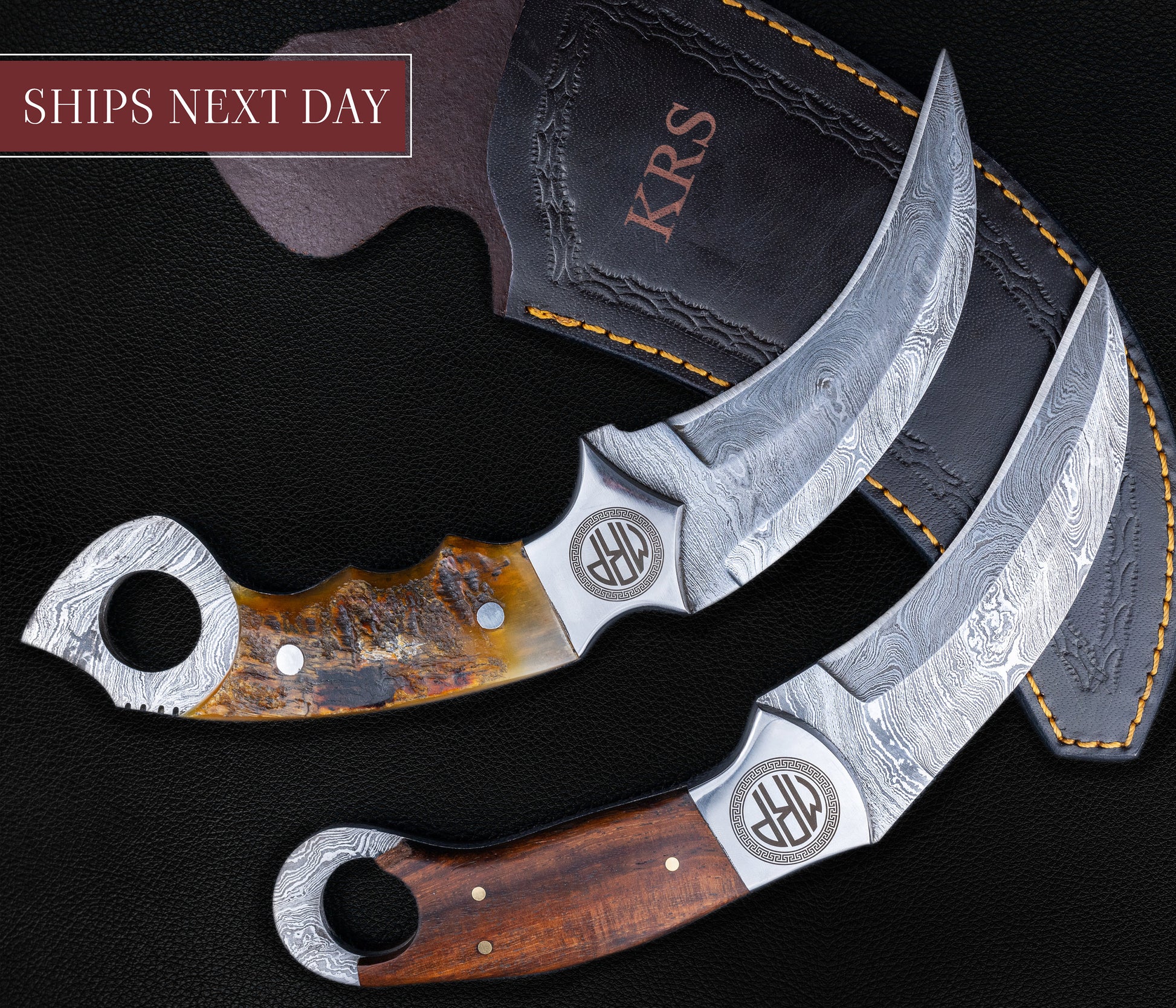 Custom Karambit Damascus Hunting Knife, Hand Forged Damascus Bowie Knife, Damascus Steel Hunting Karambit, Custom Gift For Father, 2022 Gift