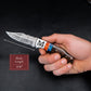 Groomsmen Gifts Damascus Pocket Knife 6.5" Folding Blade Custom Personalized Knives Hunting Men Anniversary Wedding Gift for Him