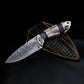 High Carbon Steel Blade Bowie Knife Stag Horn Handle Leather Wrap with Sheath Handmade Hunting Gift Idea for Dad Groomsmen Gift for him