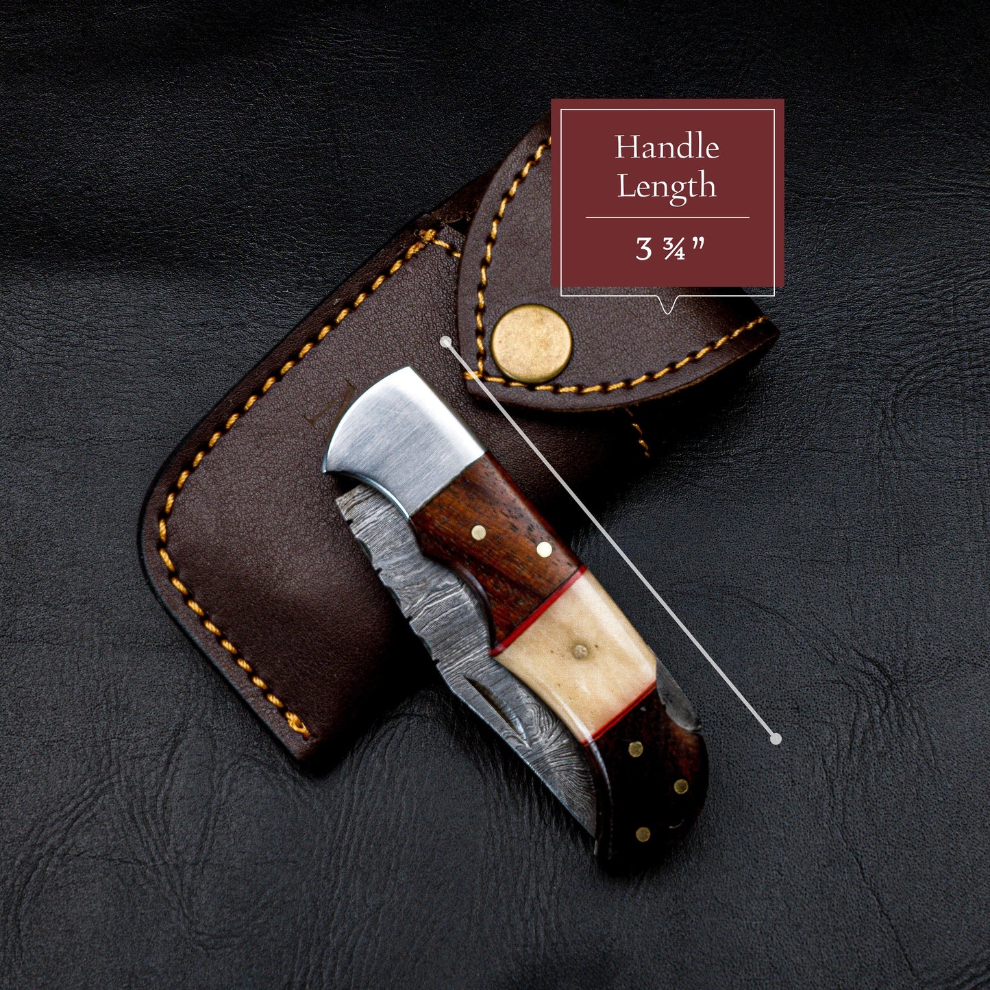 Handmade Damascus Pocket Knife Rose-Wood Handle Birthday Gift Folding Knife Groomsmen Gift Anniversary Wedding Personalized Gift for Men