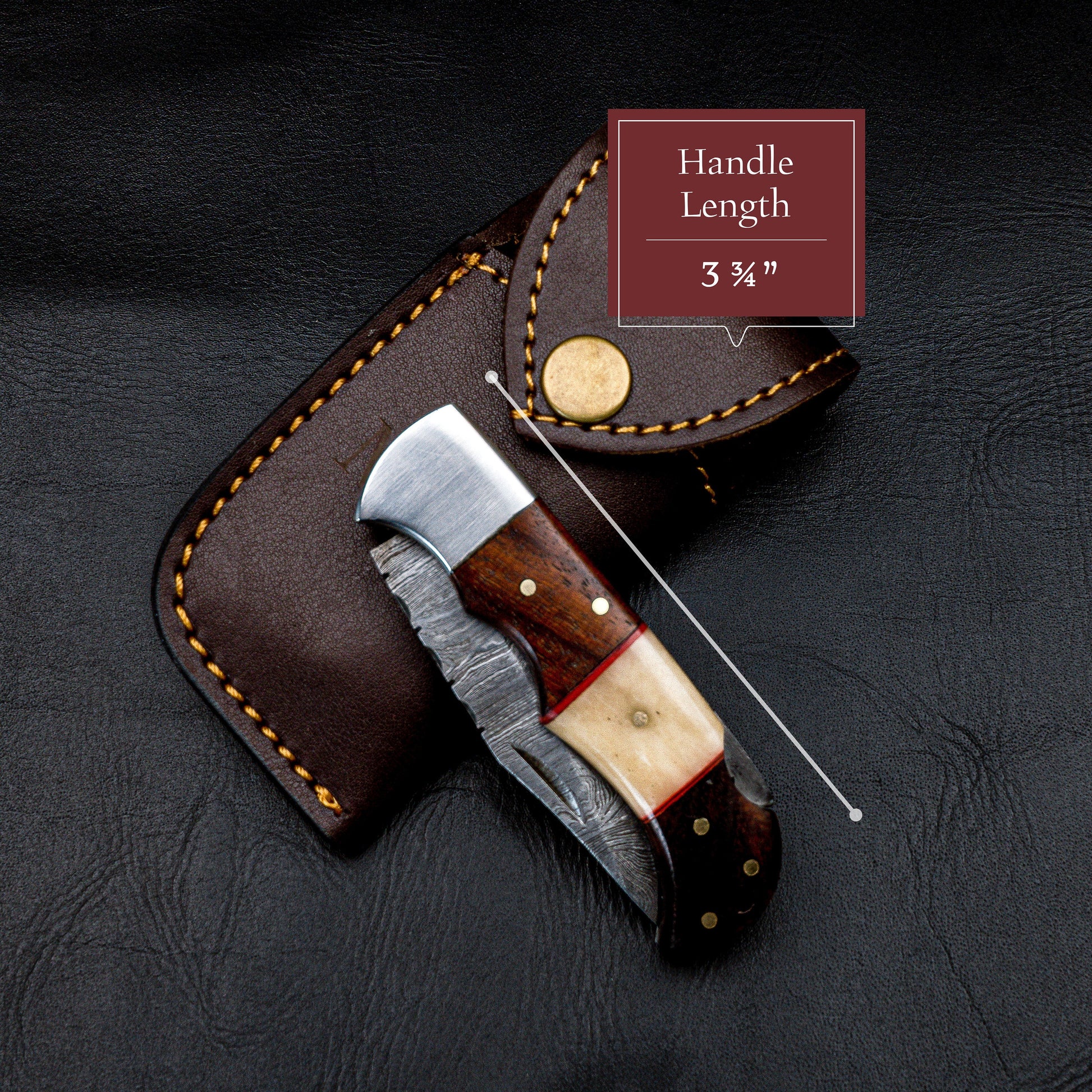 Handmade Damascus Pocket Knife Rose-Wood Handle Birthday Gift Folding Knife Groomsmen Gift Anniversary Wedding Personalized Gift for Men