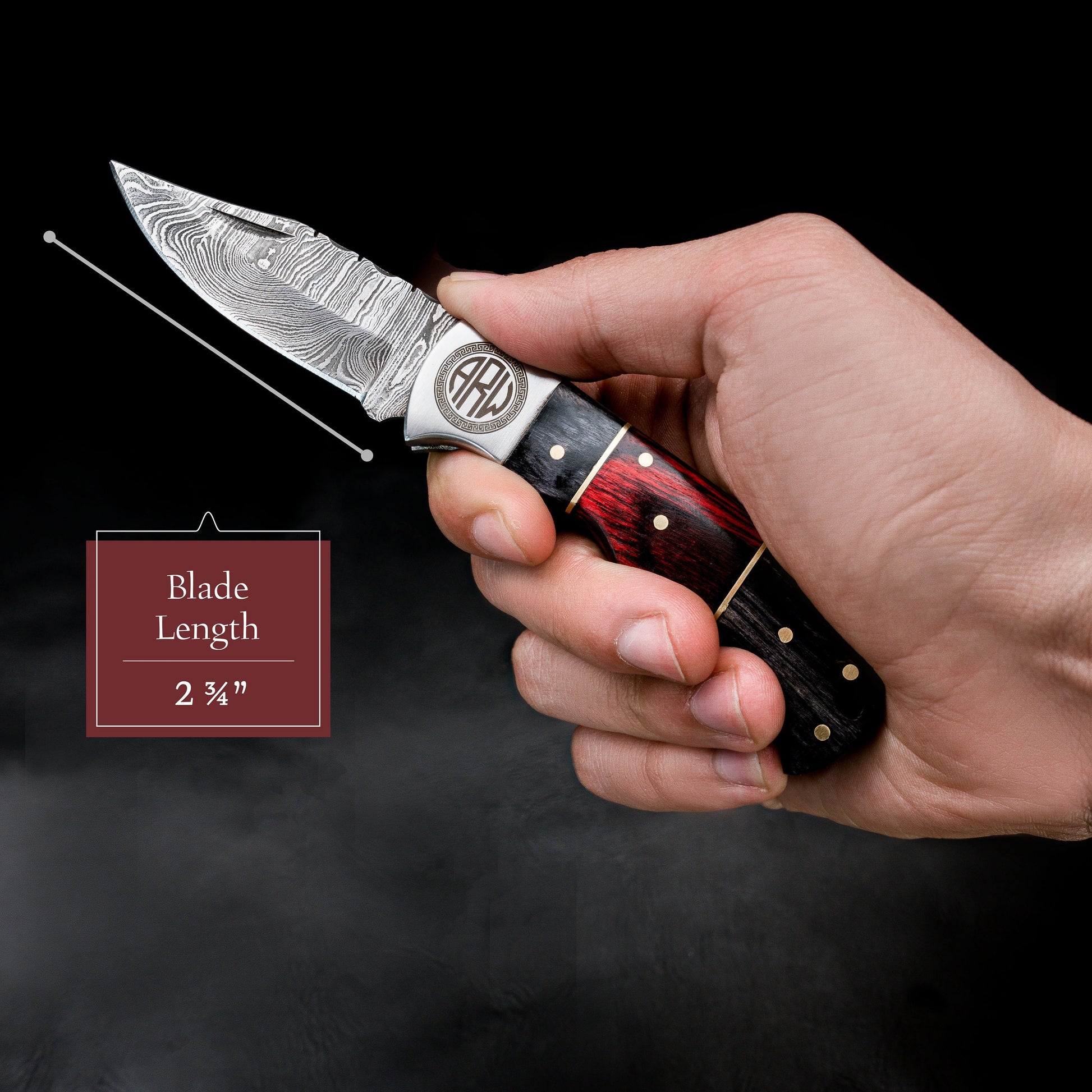 Handmade Damascus Pocket Knife Wood Handle Birthday Gift Folding Knife Groomsmen Gift Anniversary Wedding Personalized Gift for Men Women