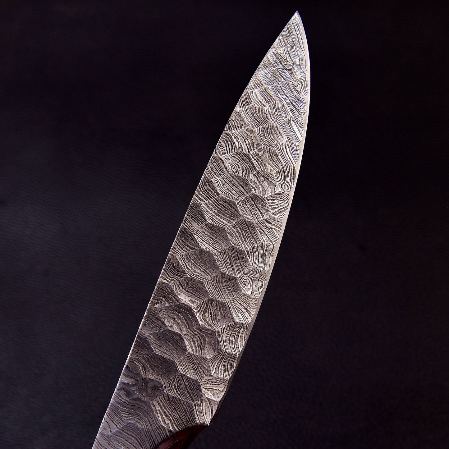 12" Ridged Unique Handle Damascus Steel Bowie Knife - Hunting or Camping Fixed Blade Full-Tang Drop Point Handmade Bowie Gift for Him