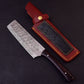 12" Damascus Steel Kitchen Cleaver - Indoor/Outdoor BBQ Cooking Chopper Solid Full Tang Rose Wood Handle Handmade Butcher Blade Gift for Him