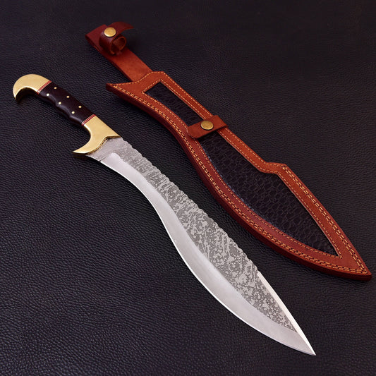 19" Kopis Sword - High Carbon Steel Knife Ancient Greek Forward-Curving Fixed Blade Massive Hunting Knife Handmade Knife Gift For Him