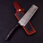 12" Damascus Steel Kitchen Cleaver - Indoor/Outdoor BBQ Cooking Chopper Solid Full Tang Rose Wood Handle Handmade Butcher Blade Gift for Him