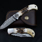 Damascus Pocket Knife, 6.5'' Damascus Folding Knife, Stag Horn and Camel Bone Handle Groomsmen Knife, Groomsmen Gifts, Gift for Husband 2021 Etsy 