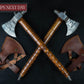 18" Handmade Damascus Steel Axe, Hand Forged Axe with Rose Wood, Can Be Used As Pipe Axe, Fire Forged Axe Beautiful viking STYLE Etched axe Etsy 