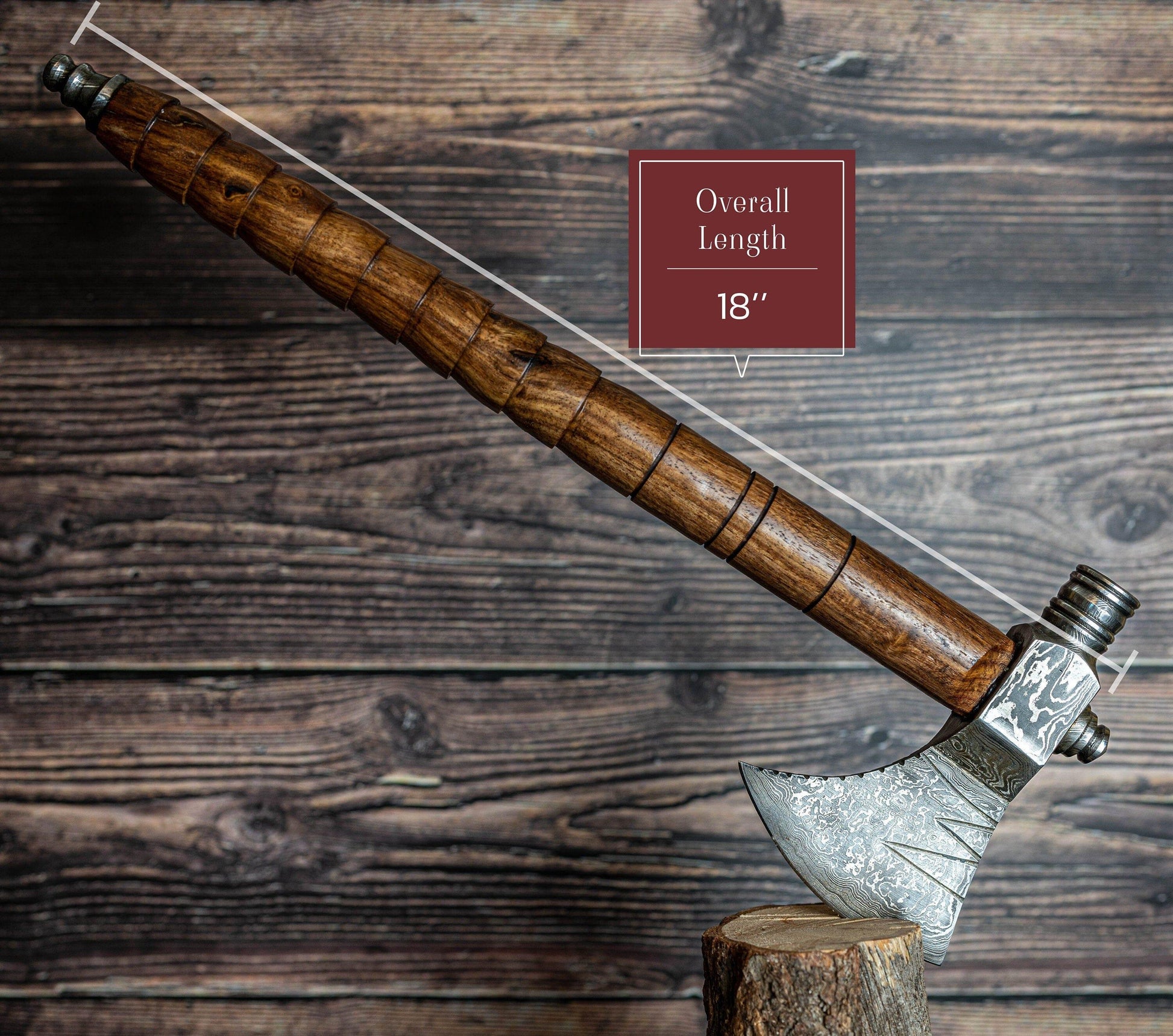 18" Handmade Damascus Steel Axe, Hand Forged Axe with Rose Wood, Can Be Used As Pipe Axe, Fire Forged Axe Beautiful viking STYLE Etched axe Etsy 