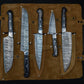 Handmade Damascus Chef Knife Set of 5 BBQ Knife Kitchen Knife Gift Damascus Knife Set Gift Camping Knife Gift for Him Groomsmen gift EDC Etsy 